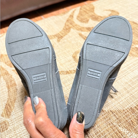 Toms Desert Wedge Womens Blue Taupe Suede Lace Up Ankle Boots Booties Sz 9 -EXC - Picture 9 of 9